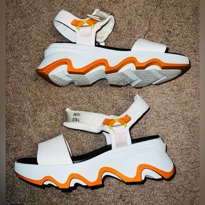 Sorel White and Orange Women's Sandals